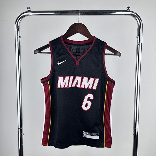 Miami Heat LeBron James #6 Black Kids Basketball Jersey
