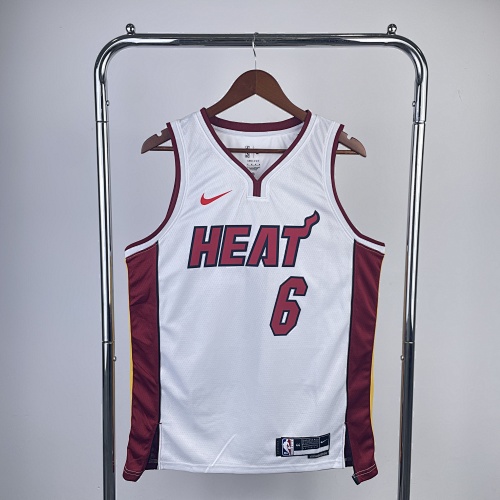 Miami Heat LeBron James #6 White Basketball Jersey