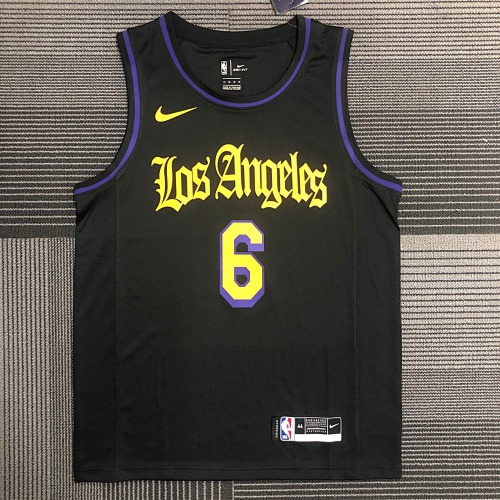 Los Angeles Lakers LeBron James #6 Black Basketball Jersey