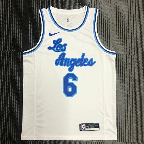 Los Angeles Lakers LeBron James #6 White Basketball Jersey