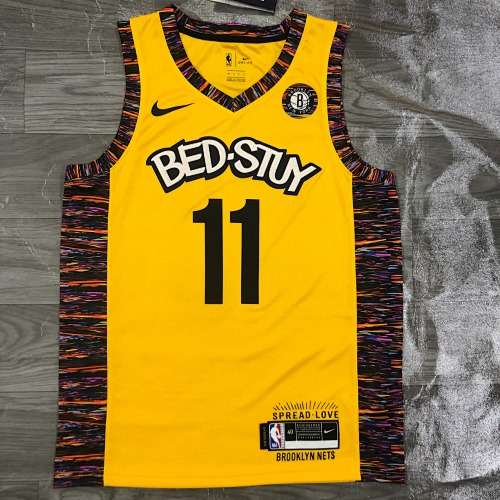 Brooklyn Nets Kyrie Irving #11 Yellow Basketball Jersey