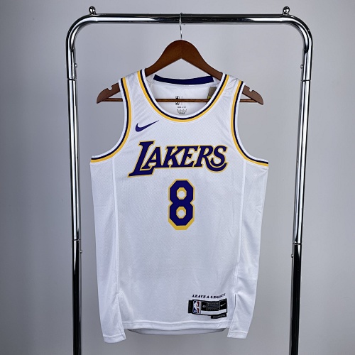 Los Angeles Lakers #8 White 23 Season Basketball Jersey