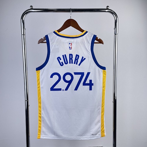 Golden State Warriors Stephen Curry White 23 Season Basketball Jersey