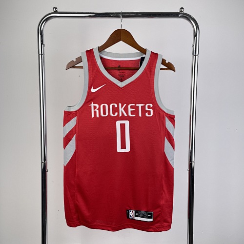 Houston Rockets #0 Away Red Basketball Jersey