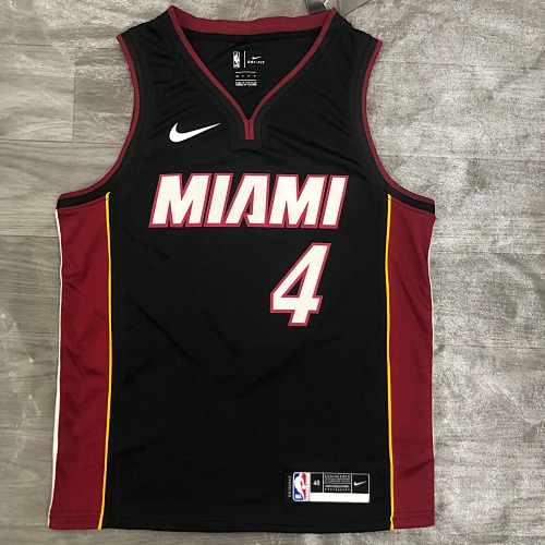 Miami Heat #4 Black Basketball Jersey