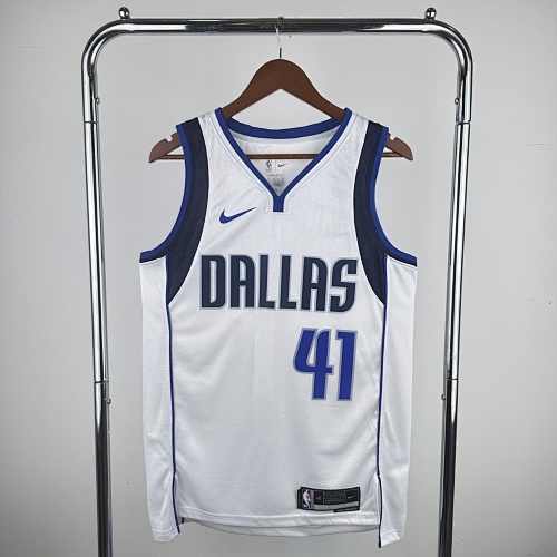 Dallas Mavericks #41 White Basketball Jersey