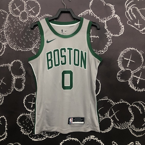 Boston Celtics Jayson Tatum #0 Grey Basketball Jersey