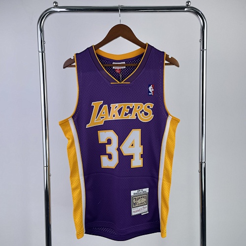 Los Angeles Lakers #34 Retro Edition Purple 00 Season Basketball Jersey