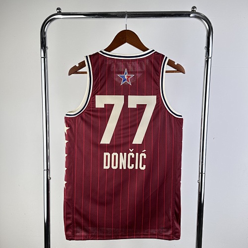 Luka Doncic #77 All-Star Red 24 Season Basketball Jersey