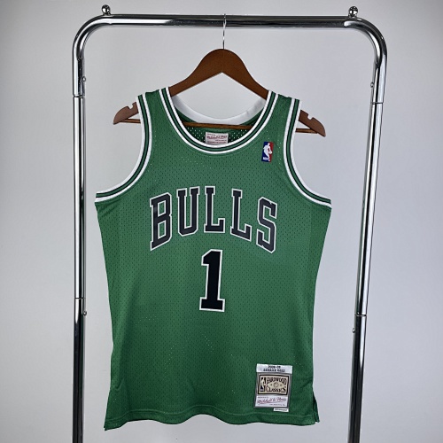 Chicago Bulls Derrick Rose #1 Retro Edition Green 09 Season Basketball Jersey