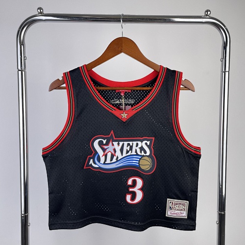Philadelphia 76ers Allen Iverson #3 Retro Edition Black Women's Basketball Jersey