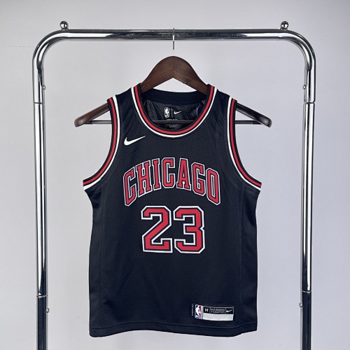 Chicago Bulls Michael Jordan #23 Black Kids Basketball Jersey