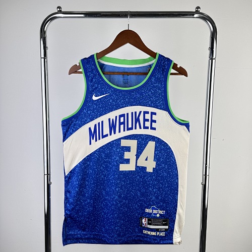 Milwaukee Bucks Giannis Antetokounmpo #34 City Edition 24 Season Basketball Jersey