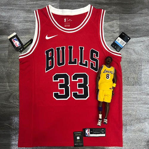 Chicago Bulls Scottie Pippen #33 Red Basketball Jersey