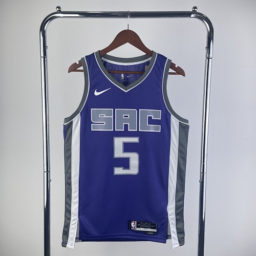 Sacramento Kings De'Aaron Fox #5 Away Purple 23 Season Basketball Jersey