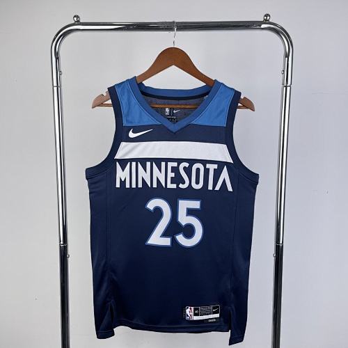 Minnesota Timberwolves Derrick Rose #25 Away Blue 23 Season Basketball Jersey