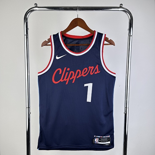 Los Angeles Clippers James Harden #1 Away Blue 25 Season Basketball Jersey