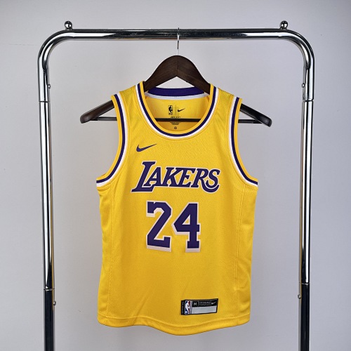 Los Angeles Lakers #24 Yellow Kids Basketball Jersey