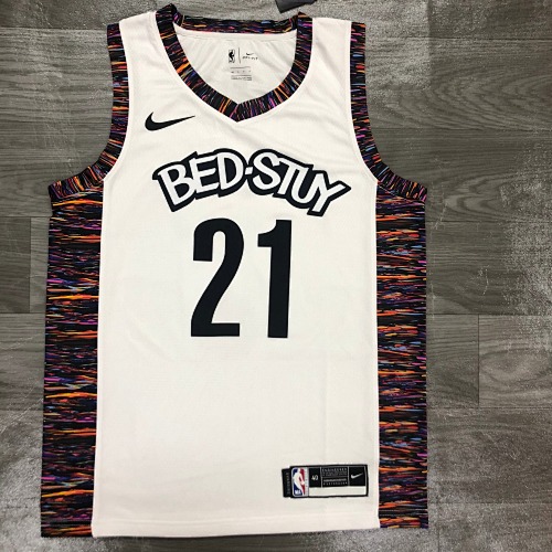 Brooklyn Nets #21 City Edition White Basketball Jersey