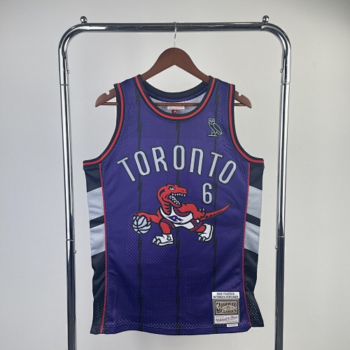Toronto Raptors #6 Retro Edition Fan Edition Purple Basketball Jersey