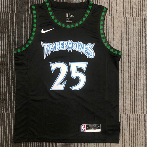 Minnesota Timberwolves Derrick Rose #25 Retro Edition Black 18 Season Basketball Jersey