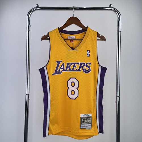 Los Angeles Lakers #8 Retro Edition Yellow 00 Season Basketball Jersey