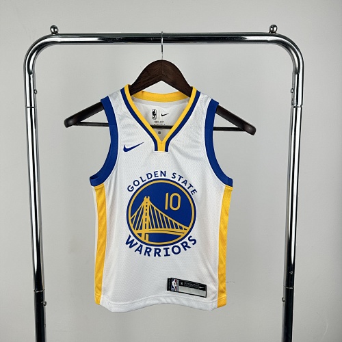 Golden State Warriors #10 White Kids Basketball Jersey