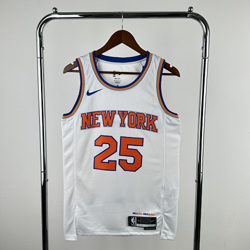 New York Knicks #25 White Basketball Jersey