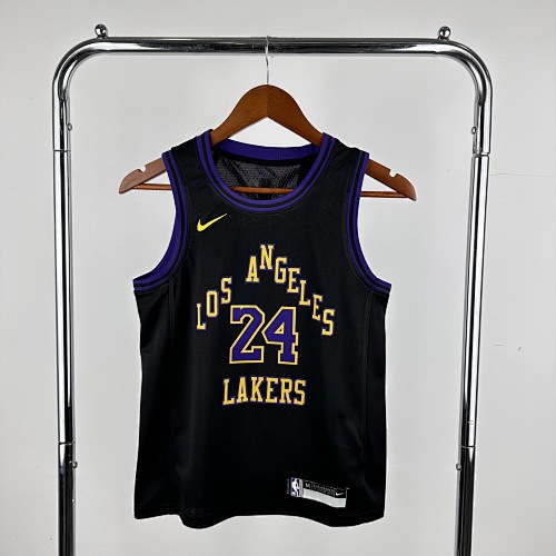 Los Angeles Lakers #24 City Edition Kids 24 Season Basketball Jersey