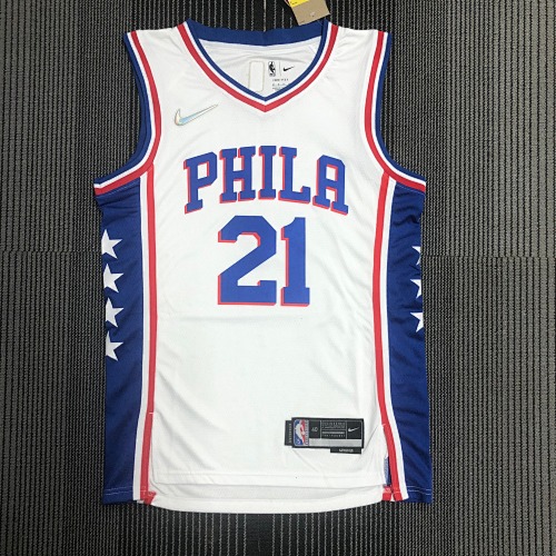 Philadelphia 76ers Joel Embiid #21 White Basketball Jersey