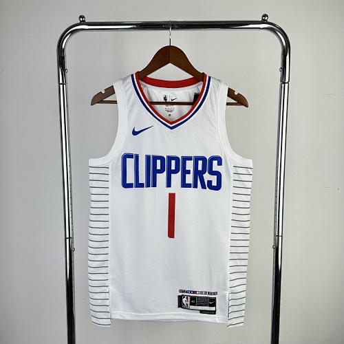 Los Angeles Clippers James Harden #1 Home White 23 Season Basketball Jersey