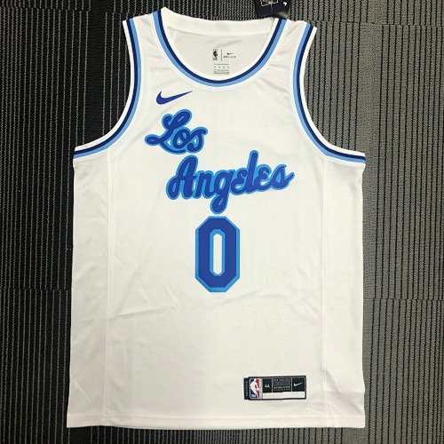Los Angeles Lakers #0 White Basketball Jersey