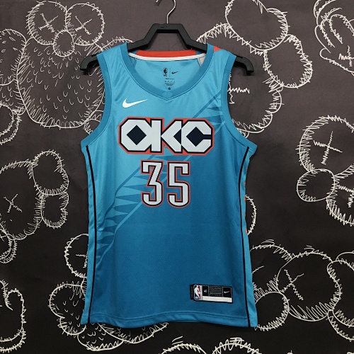 Oklahoma City Thunder Kevin Durant #35 City Edition 19 Season Basketball Jersey