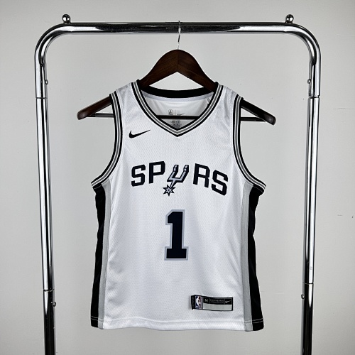 San Antonio Spurs #1 Black Kids Basketball Jersey