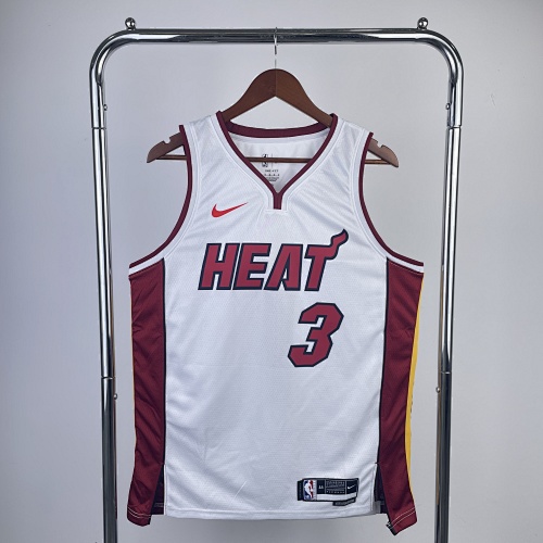Miami Heat #3 White Basketball Jersey
