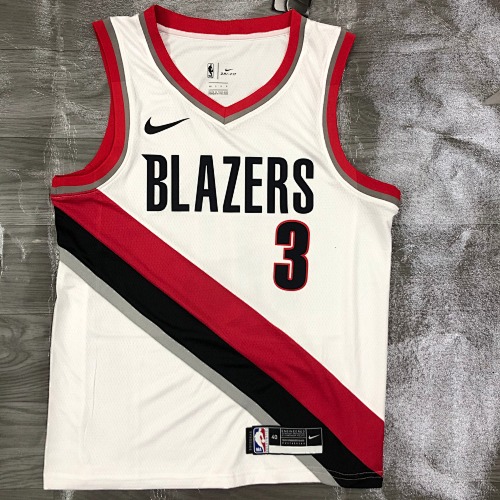 Portland Trail Blazers #3 Home White 21 Season Basketball Jersey