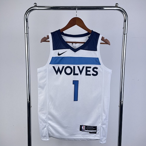 Minnesota Timberwolves #1 Home White 23 Season Basketball Jersey