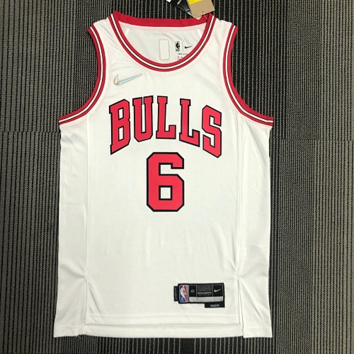 Chicago Bulls #6 White Basketball Jersey