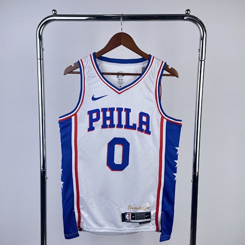 Philadelphia 76ers Tyrese Maxey #0 Home White 23 Season Basketball Jersey