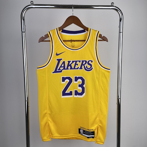 Los Angeles Lakers LeBron James #23 Yellow 23 Season Basketball Jersey