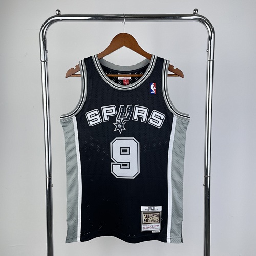 San Antonio Spurs #9 Retro Edition Black 2002/03 Basketball Jersey