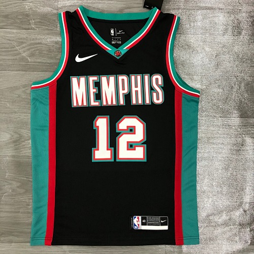 Memphis Grizzlies Ja Morant #12 Retro Edition Black 21 Season Basketball Jersey
