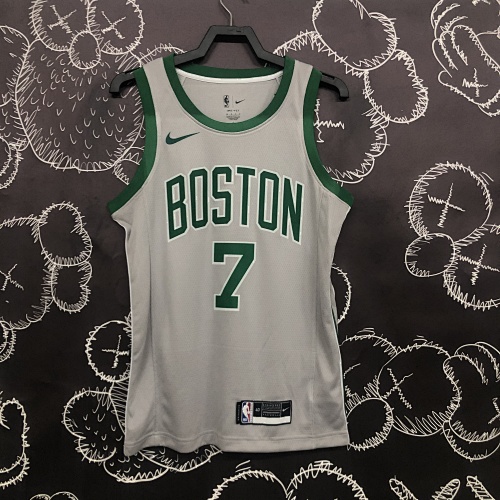 Boston Celtics Jaylen Brown #7 Grey Basketball Jersey