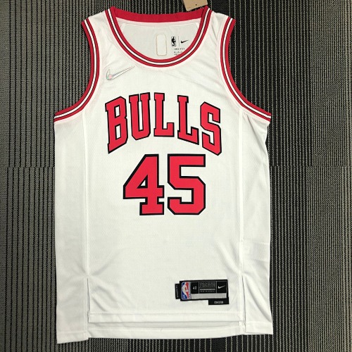 Chicago Bulls Michael Jordan #45 White Basketball Jersey