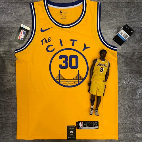 Golden State Warriors Stephen Curry #30 Yellow Basketball Jersey