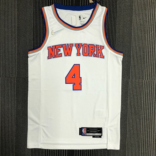 New York Knicks Derrick Rose #4 White Basketball Jersey