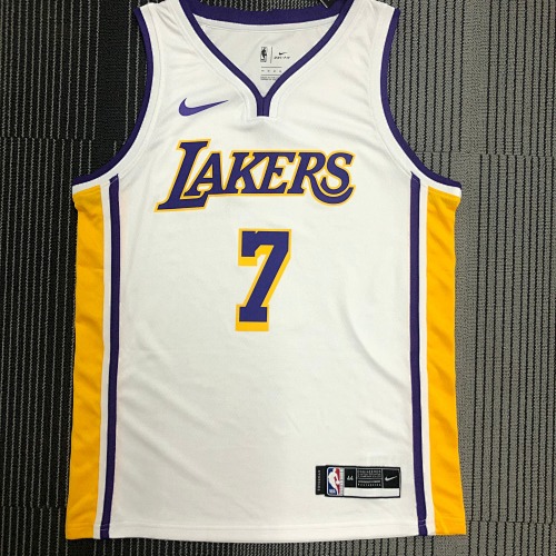 Los Angeles Lakers #7 White Basketball Jersey