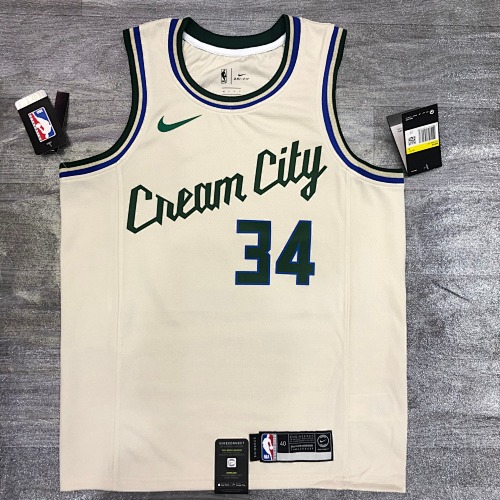Milwaukee Bucks Giannis Antetokounmpo #34 White Basketball Jersey