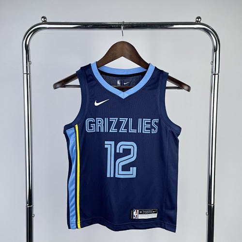 Memphis Grizzlies Ja Morant #12 Blue Kids Basketball Jersey