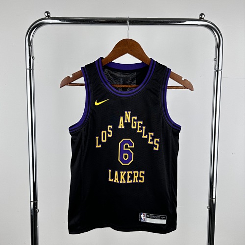 Los Angeles Lakers LeBron James #6 City Edition Kids 24 Season Basketball Jersey